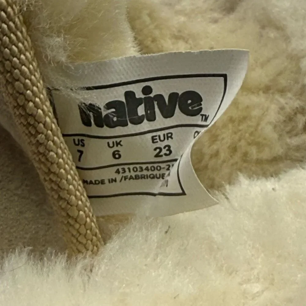 Native Kids Apollo Luna Faux Fur Beige Suede Boots - Kids US 7